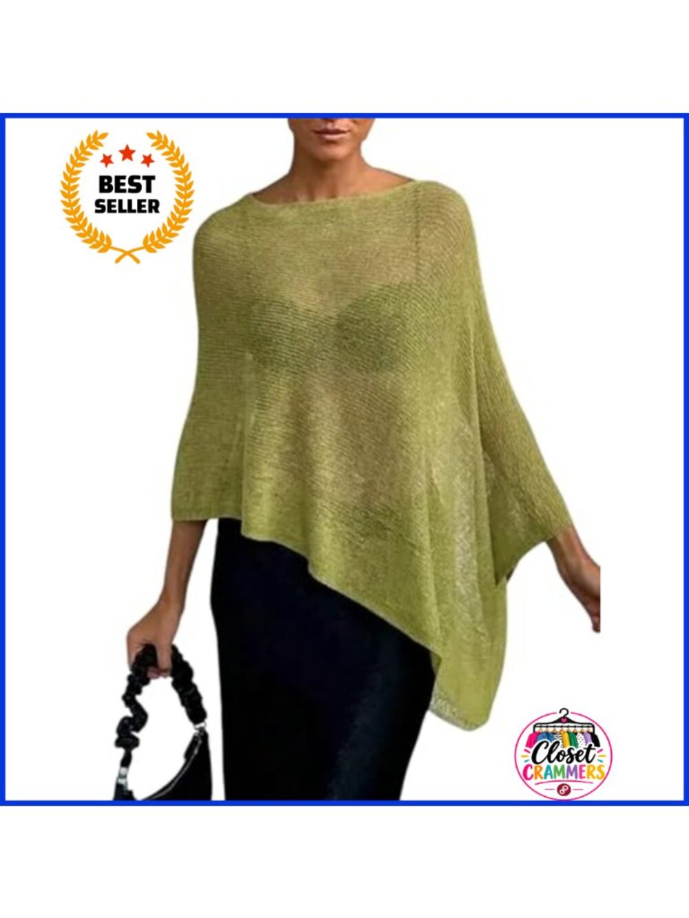 Sheer Knit Poncho Shawl Cape Top Lightweight Boat Neck Half Sleeve Wrap
